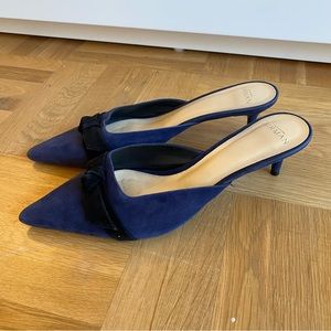 Alexandre Birman Heeled Mule navy/black suede size 39.5 - like new worn once
